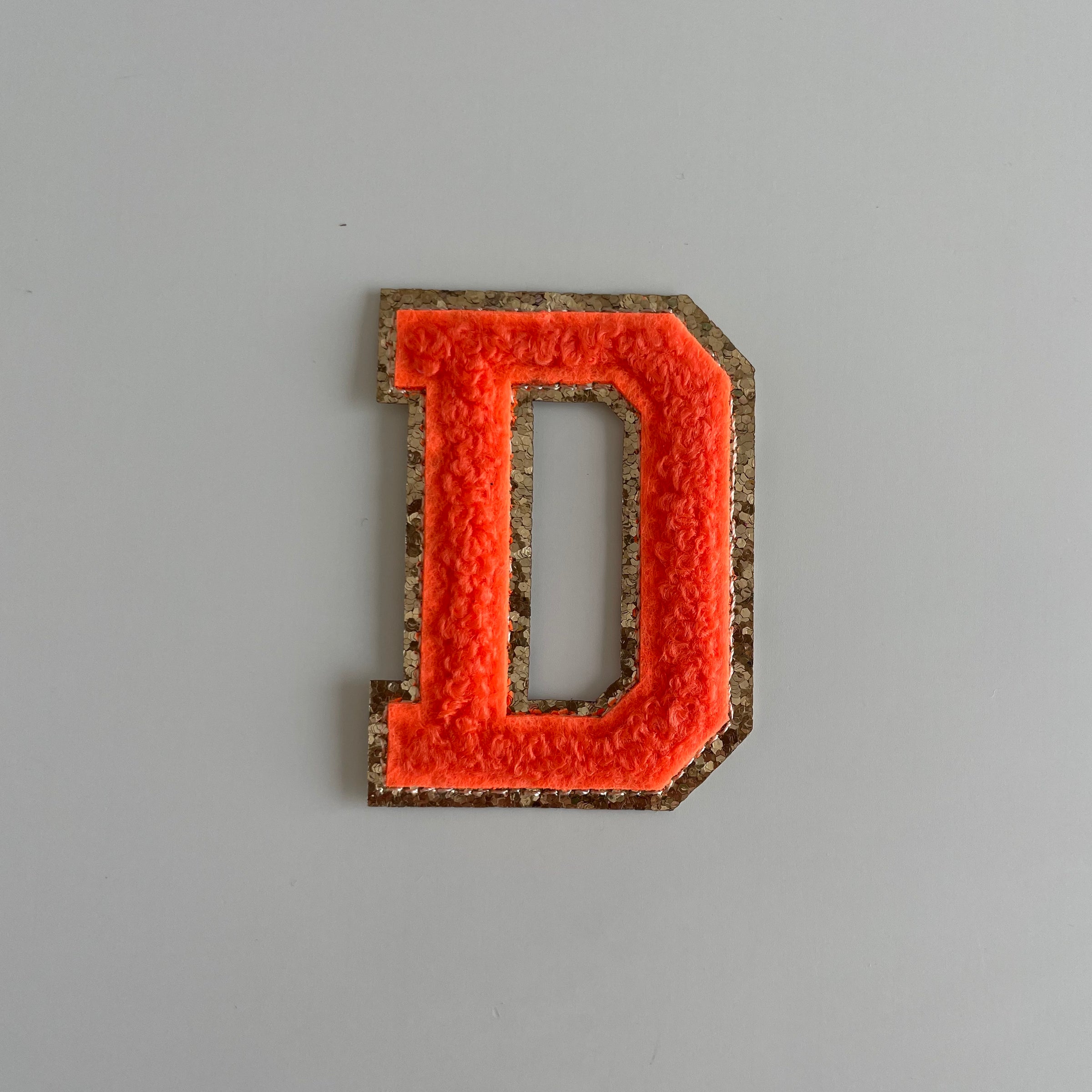 Varsity Glitter Patch - Orange