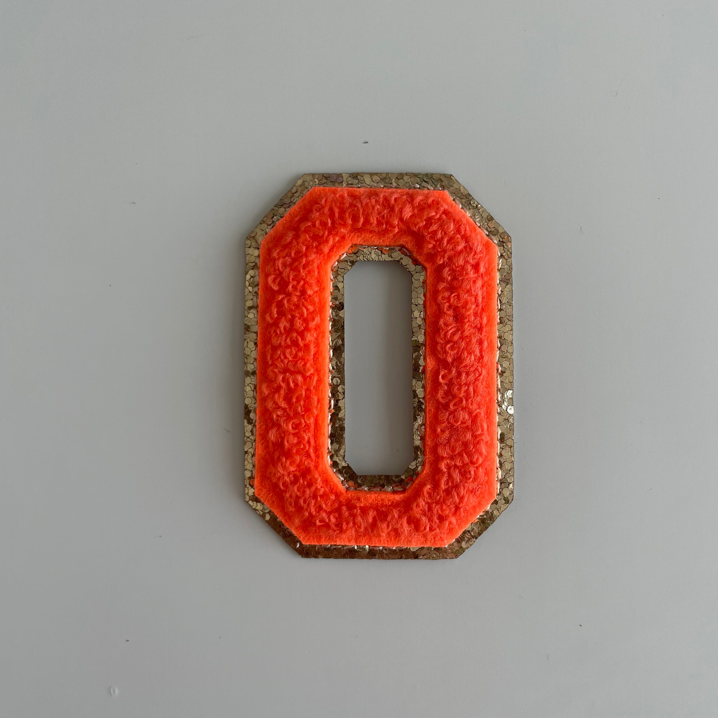 Varsity Glitter Patch - Orange