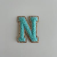 Varsity Glitter Patch - Turquoise