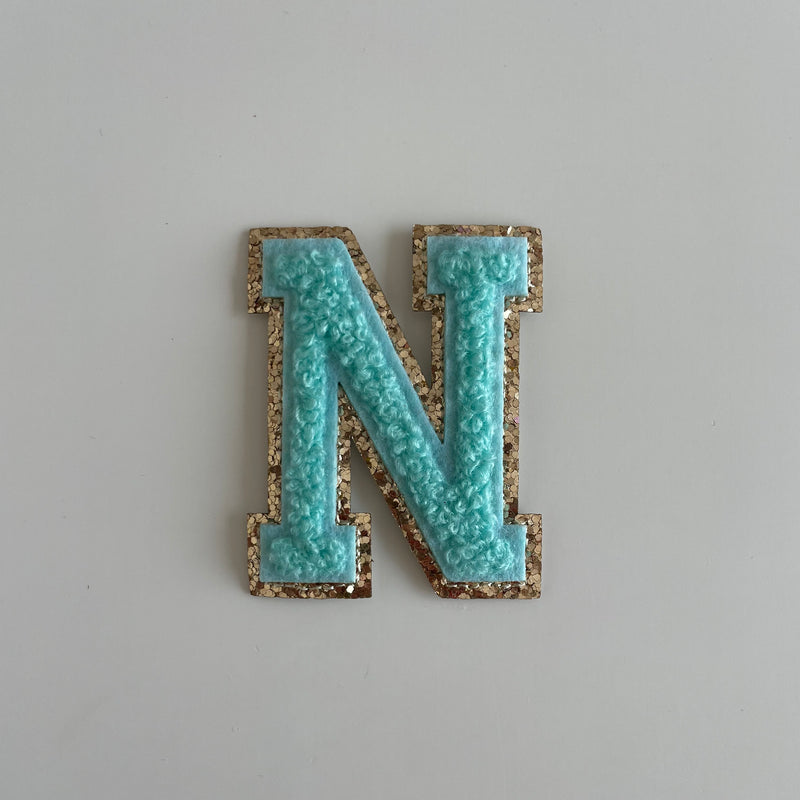 Varsity Glitter Patch - Turquoise