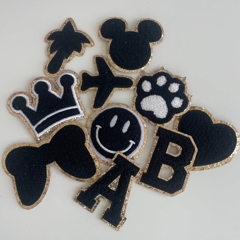 Varsity Glitter Patch - Black