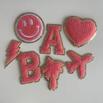 Varsity Glitter Patch - Coral