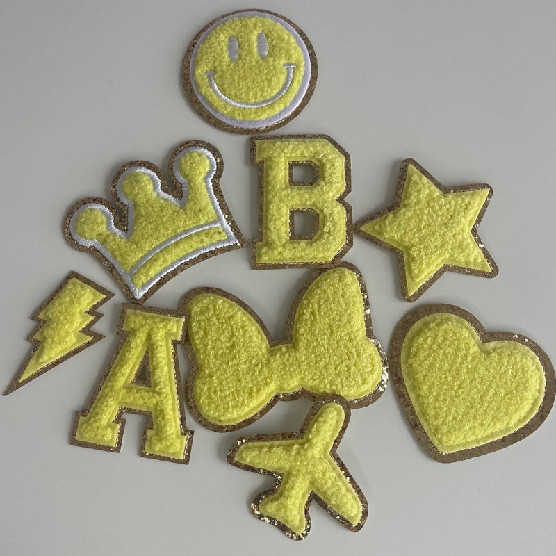 Varsity Glitter Patch - Yellow